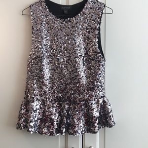 TopShop sequin peplum top
